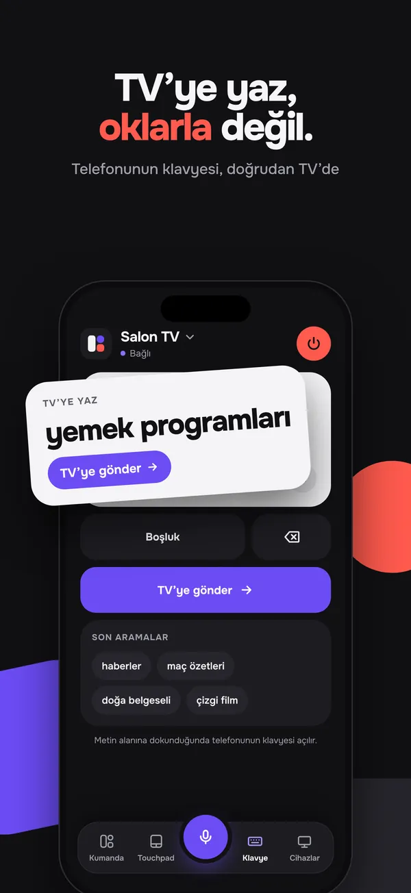 TV’ye yaz, oklarla değil. TV’ye “yemek programları” gönderen klavye.
